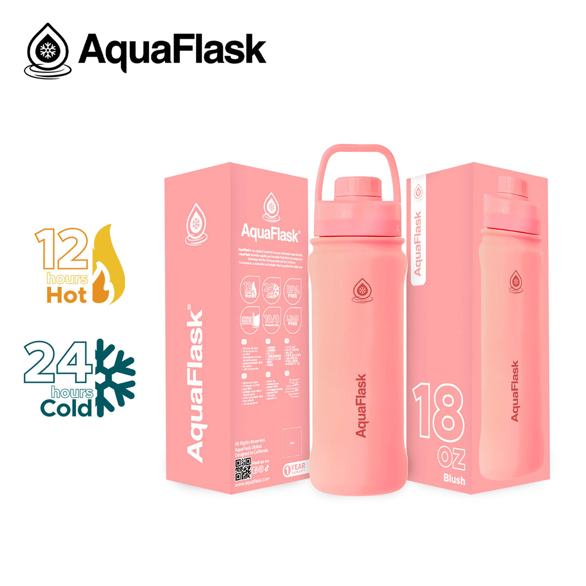 Bouteilles d'eau isothermes sous vide AquaFlask Original 530ml (18oz)