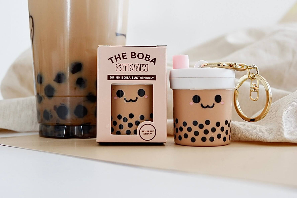 Porte-clés paille à bubble tea