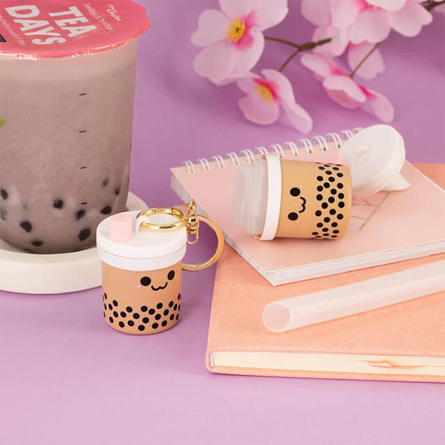 Porte-clés paille à bubble tea
