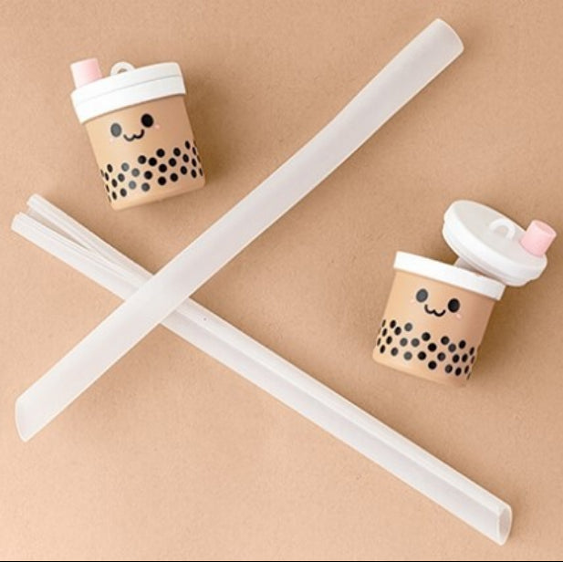 Porte-clés paille à bubble tea