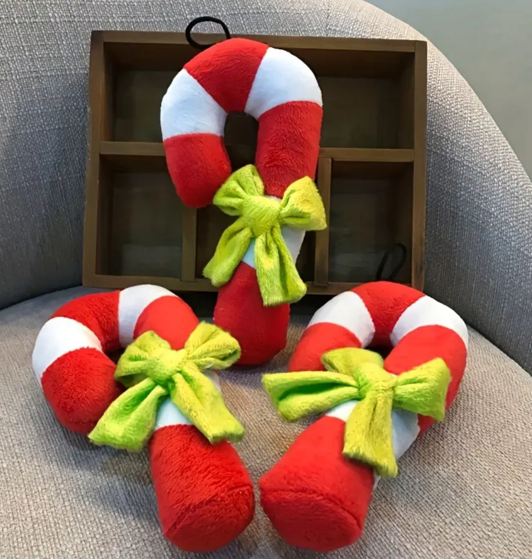 Jouet pour chien canne à sucre | Jouet de Noël pour chien