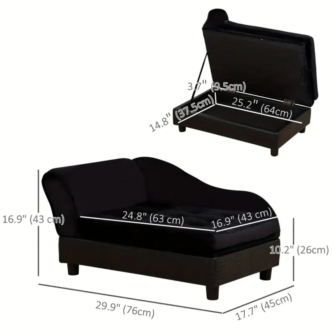 Canapé-ottoman Baxter pour chien | Ottoman de mobilier pour chien
