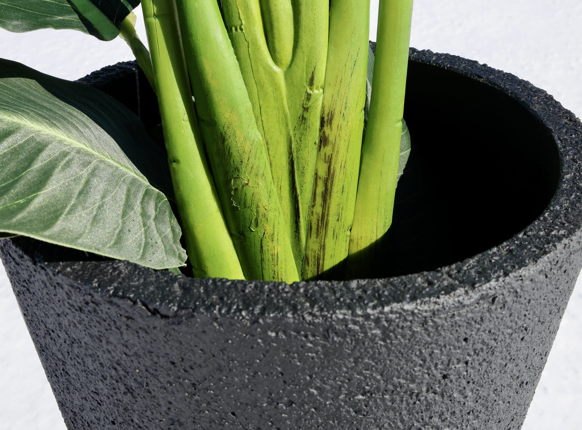 Jardinière Vaneto noire en ciment (plusieurs tailles)