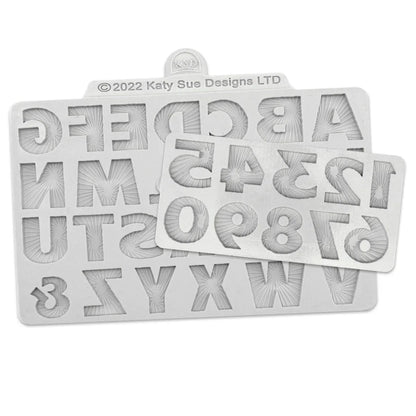 Starburst Alphabet and Numbers Silicone Mould Set of 2