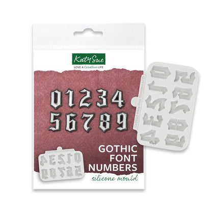 Gothic Font Numbers Silicone Mould