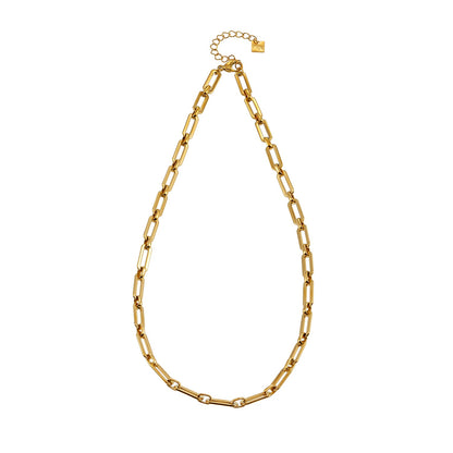 Style CANNES: Delicate Statement Paper-Clip Chain Necklace