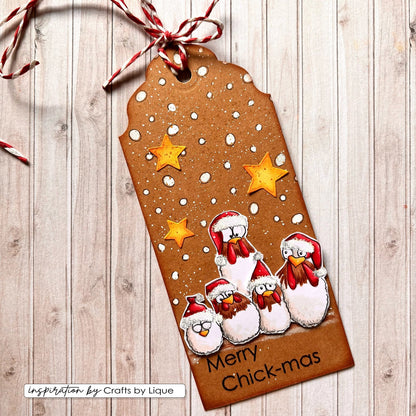 Vaessen Creative • Tampons transparents Poules de Noël 1 12 pièces