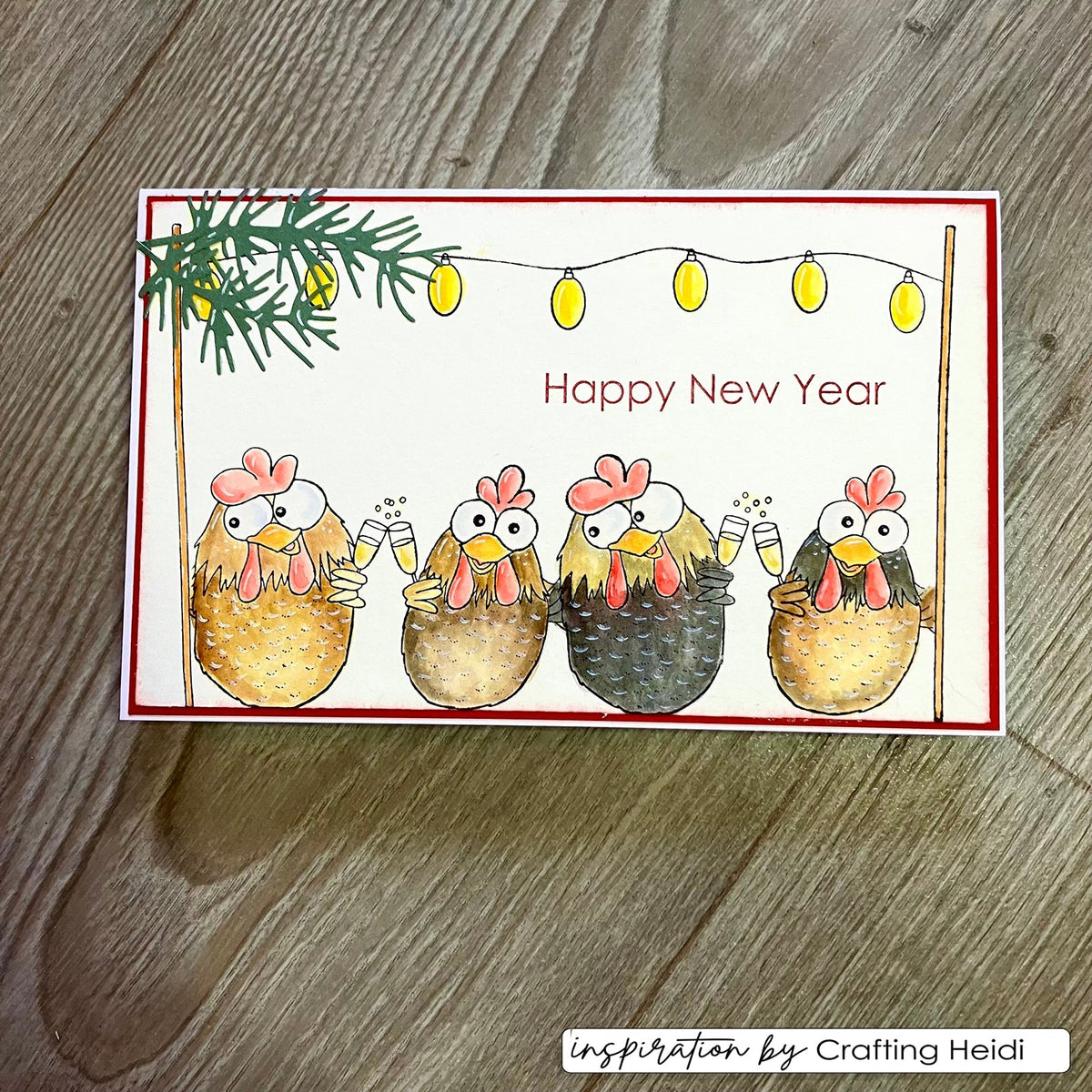 Vaessen Creative • Tampons transparents Poules de Noël 1 12 pièces