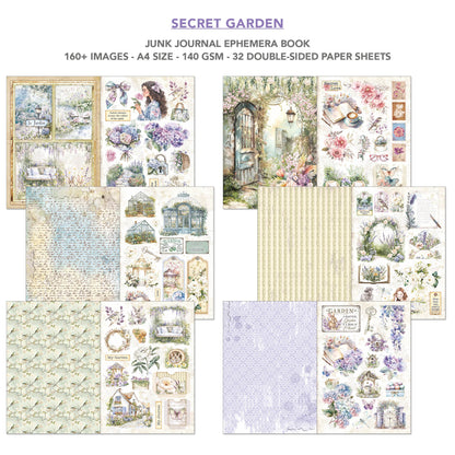 Carnet de voyage et éphéméras Secret Garden A4 32 pièces/paquet