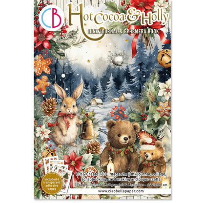 Livre éphémère de journal créatif Chocolat chaud & Houx A4 32/paq.