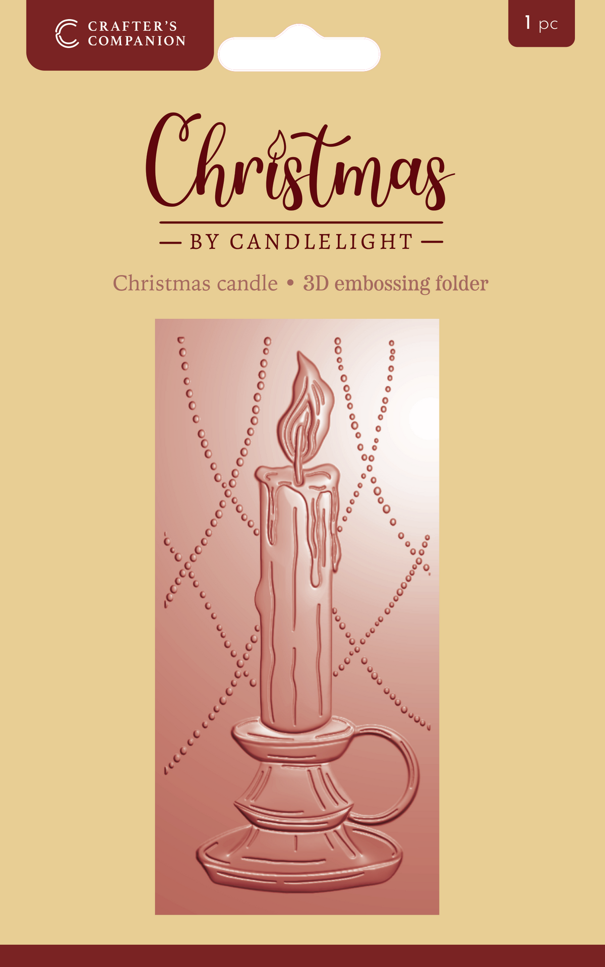 Dossier de gaufrage 3D "Noël aux Chandelles" 2,75" X 5,75" - Bougie de Noël