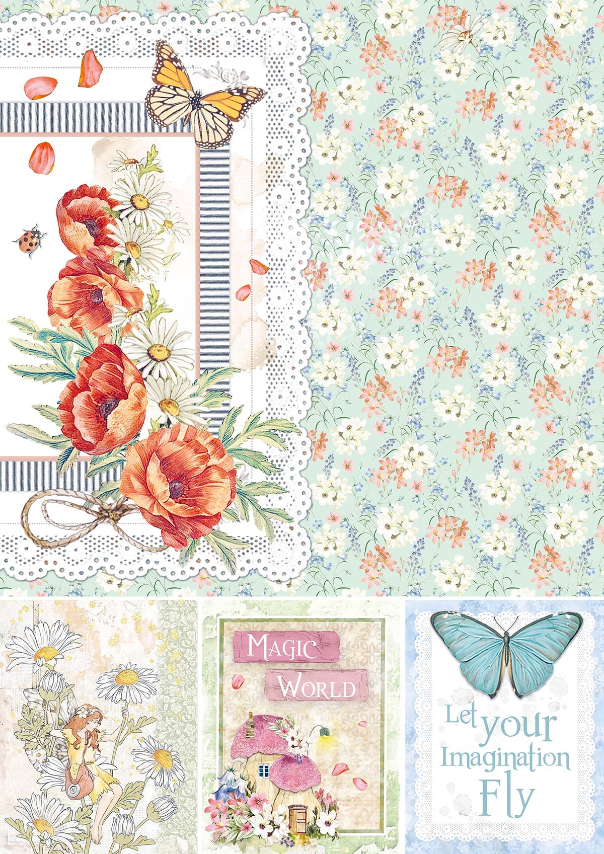 Ciao Bella Enchanted Land Bloc Créatif A4 9 feuilles/paquet