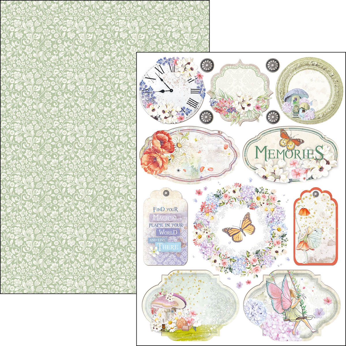 Ciao Bella Enchanted Land Bloc Créatif A4 9 feuilles/paquet