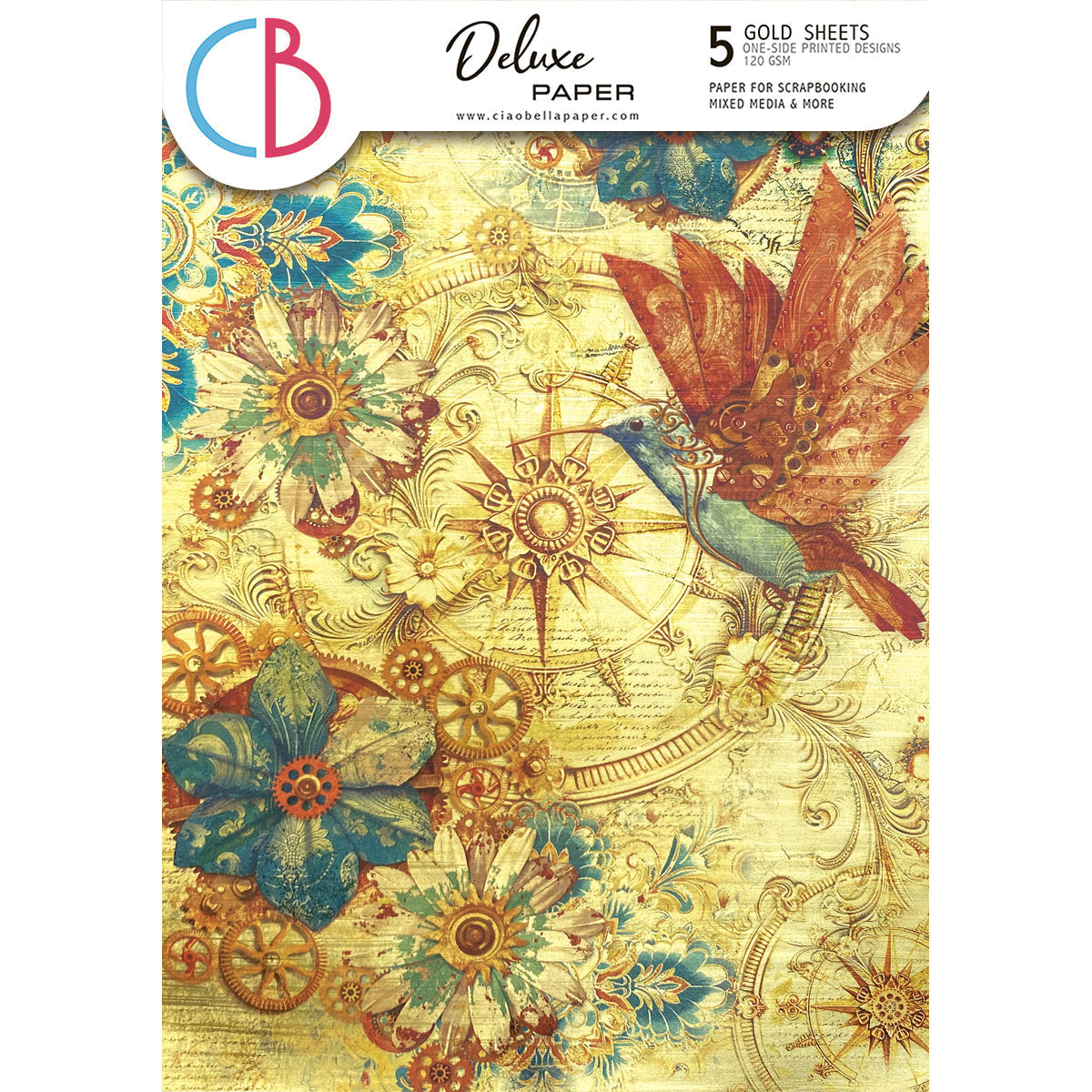 Papier de luxe Esprit de Voyage Or A4 5/Paquet