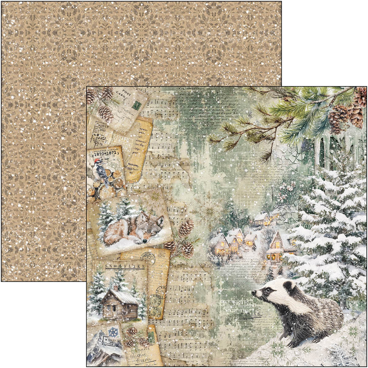 Bloc de papier Forest Tales 30,5x30,5 cm 12/Paquet