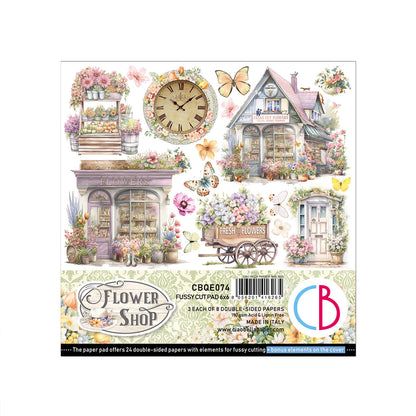 Bloc de découpes « Flower Shop » 15 x 15 cm 24 feuilles/paquet