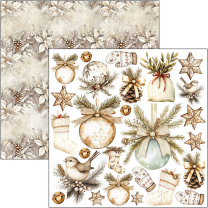 Bloc de découpes manuelles saison hiver 15,2x15,2 cm 24 feuilles/paquet