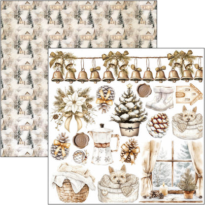 Bloc de découpes manuelles saison hiver 15,2x15,2 cm 24 feuilles/paquet