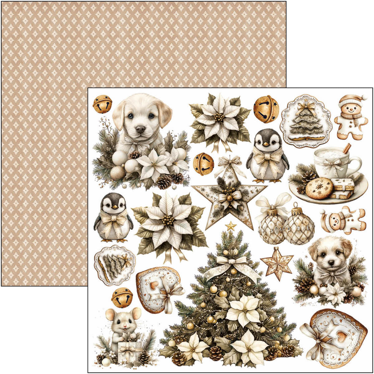 Bloc de découpes manuelles saison hiver 15,2x15,2 cm 24 feuilles/paquet