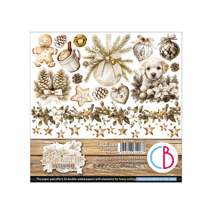 Bloc de découpes manuelles saison hiver 15,2x15,2 cm 24 feuilles/paquet