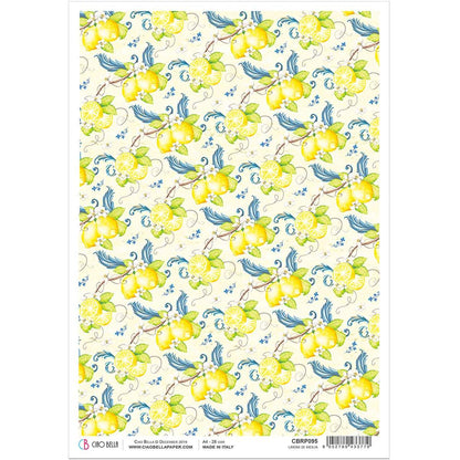 Ciao Bella Papier de Riz A4 Citrons de Sicile