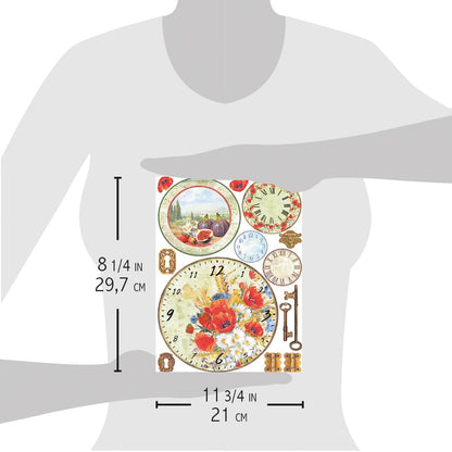 Ciao Bella Papier de Riz A4 Horloges Toscanes