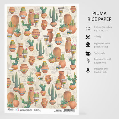 Ciao Bella Papier de Riz A4 L'Amoureux des Cactus