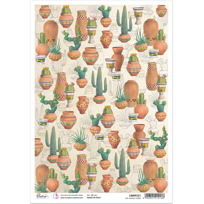 Ciao Bella Papier de Riz A4 L'Amoureux des Cactus