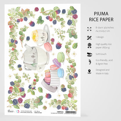 Ciao Bella Papier de Riz A4 Pause Thé avec Macarons