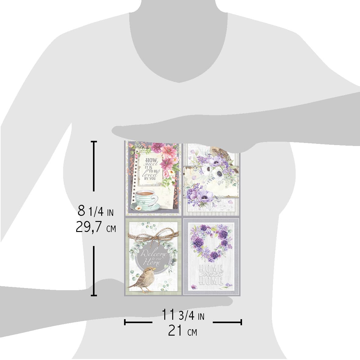 Ciao Bella Papier de riz A4 Cartes Sparrow Hill