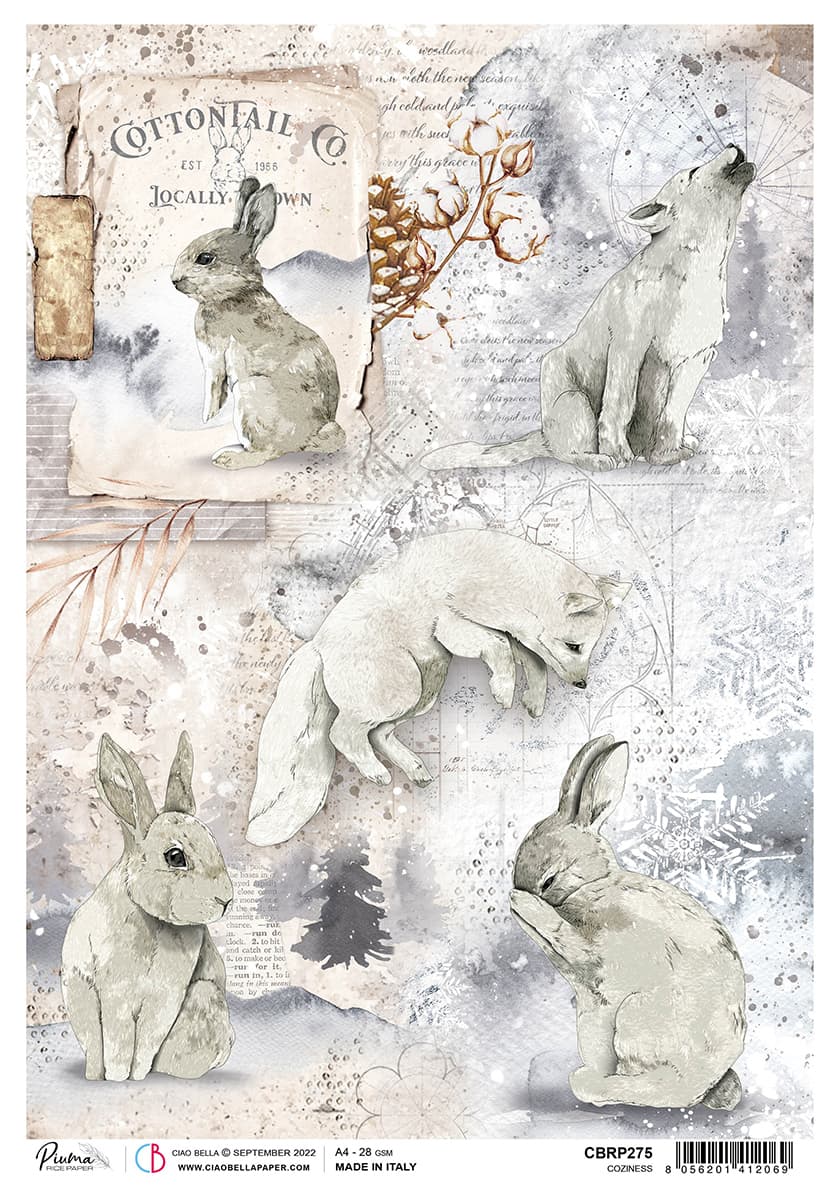 Papier de riz A4 Piuma Coziness - 5 feuilles
