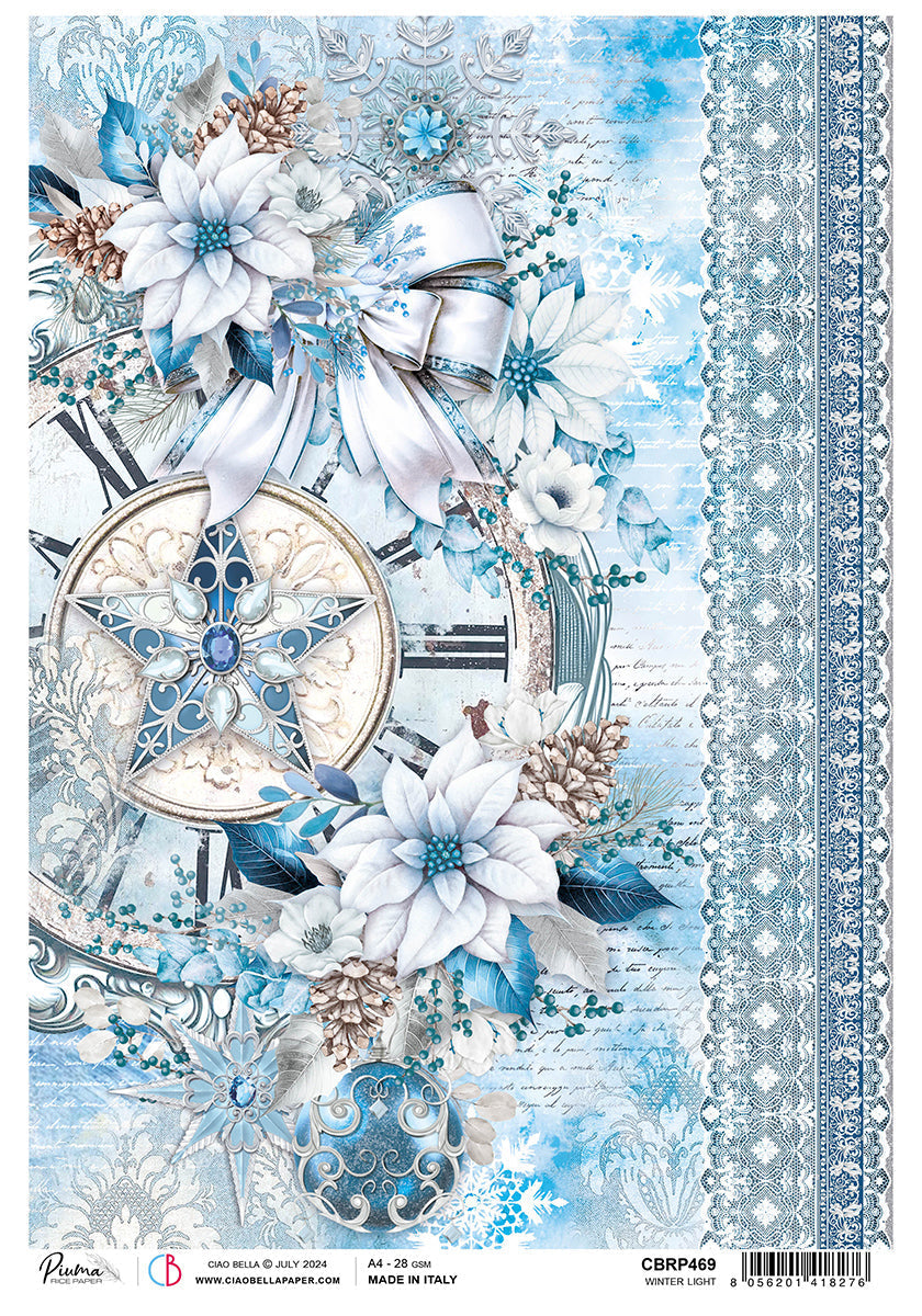 Papier de riz A4 Lumière d'hiver - 5 feuilles