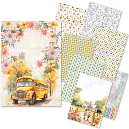 Papier de riz A5 ASSORTI 8/Paquet Rentrée Scolaire