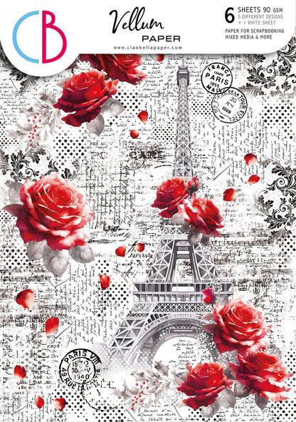 Vellum Paris Je t’aime Paper Patterns A4 6/Pkg