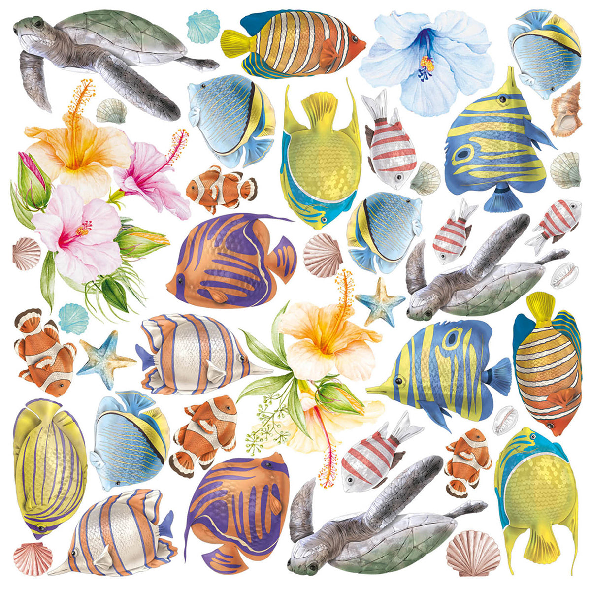 Ciao Bella Vellum Brise d'Été Fussy Cut 6"x6" 6/Paq