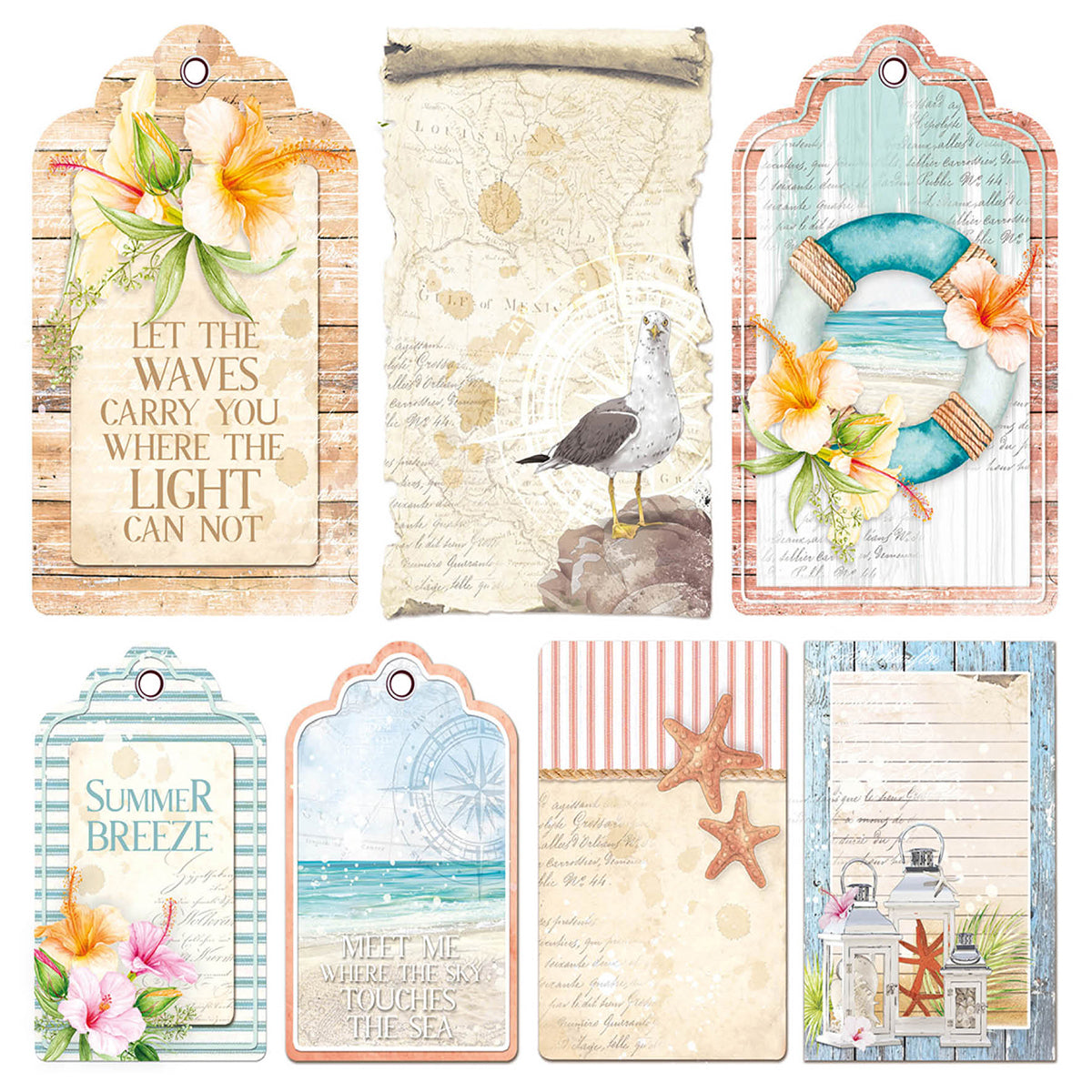 Ciao Bella Vellum Brise d'Été Fussy Cut 6"x6" 6/Paq
