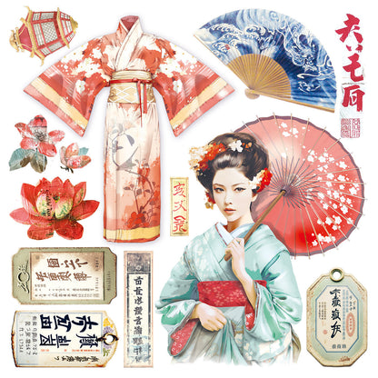 Vellum Land Of The Rising Sun Fussy Cut 6"x6" 6/Pkg