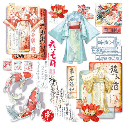 Vellum Land Of The Rising Sun Fussy Cut 6"x6" 6/Pkg