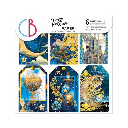 Vélin Céleste Découpé à la Main 15,2x15,2cm 6/Paquet