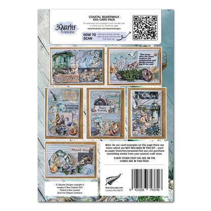 3Quarter Designs Coastal Boardwalk 6x4 Card Pack