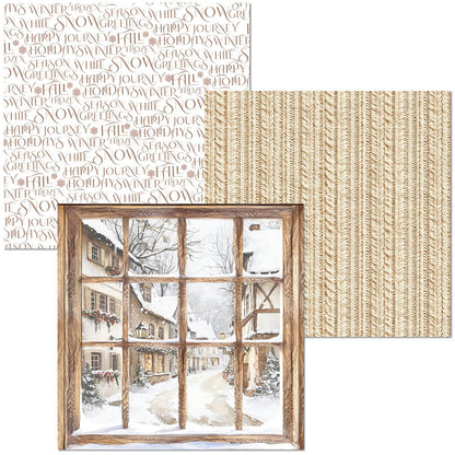 Papier de luxe perle cuivre et vélin paquet double MIXTE 6/paquet saison d'hiver