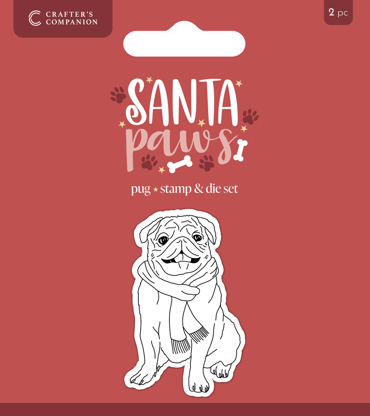 Crafter’s Companion Santa Paws Stamp and Die - Pug