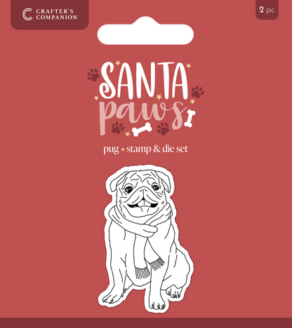 Crafter’s Companion Santa Paws Stamp and Die - Pug