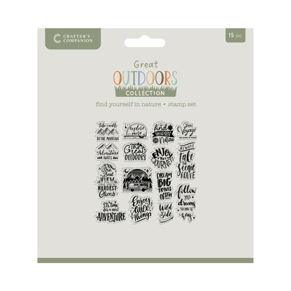 Crafters Companion Tampons acryliques transparents The Great Outdoors - Retrouvez-vous dans la nature
