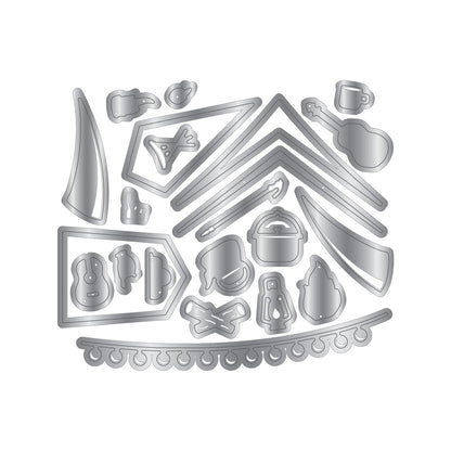 Crafters Companion The Great Outdoors Metal Die Set - Around the Campfire