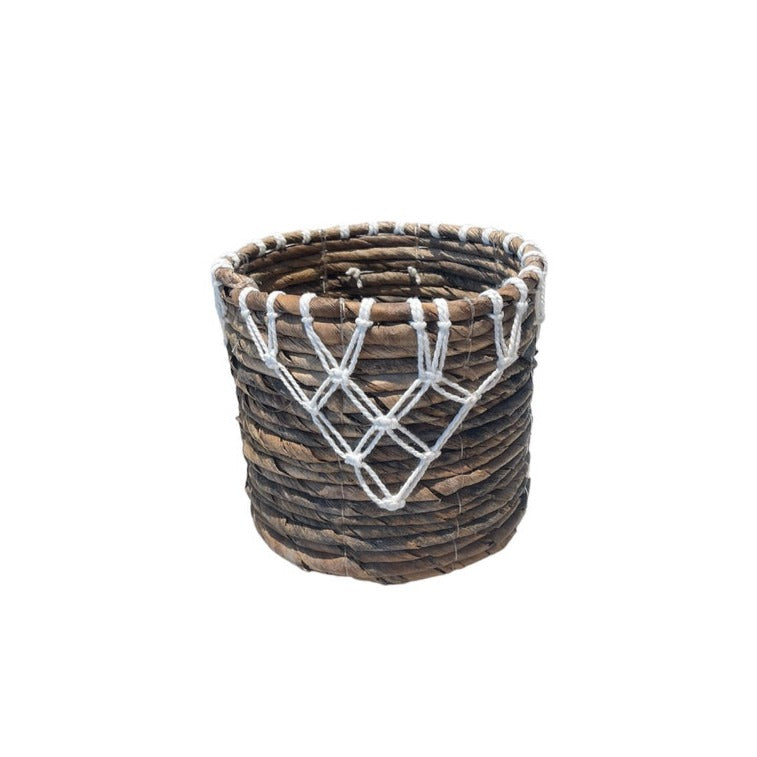 Panier de jardinière Apex en feuille de bananier et macramé