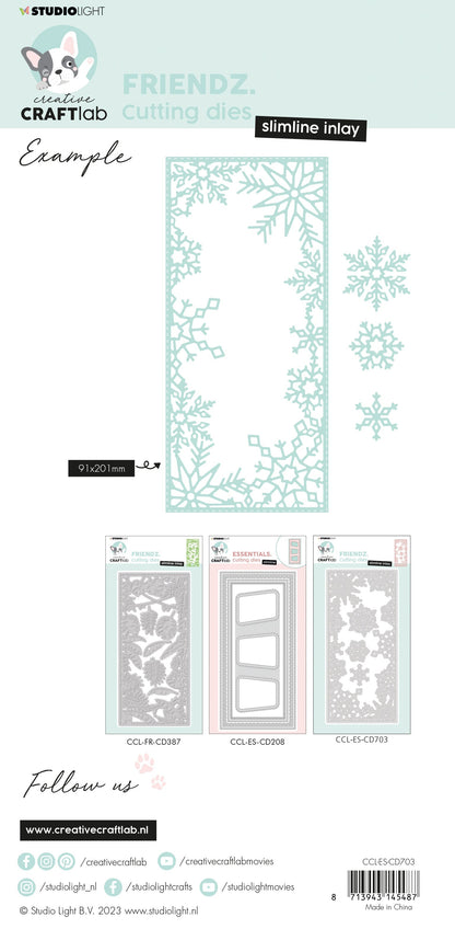 CCL Matrice de découpe Slimline Inlay Essentials 95x205x1mm 4 pièces n°703