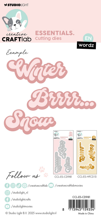 Matrice de découpe CCL Wordz Winter Essentials 132x70x1mm 6 Pièces