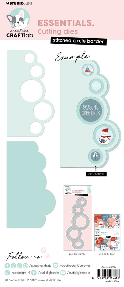 CCL Cutting Die Stitched Circle Border Essentials 7 Pieces