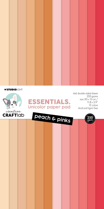 Unicolor Peach & Pink Scrapbooking Paper Pad, 24 Sheets